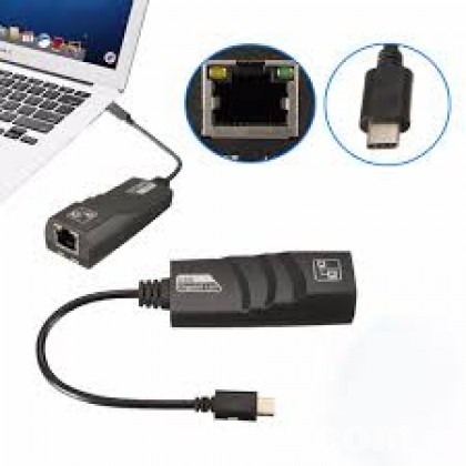 USB-C Type C to Gigabit Ethernet Adapter RJ45 LAN Cable